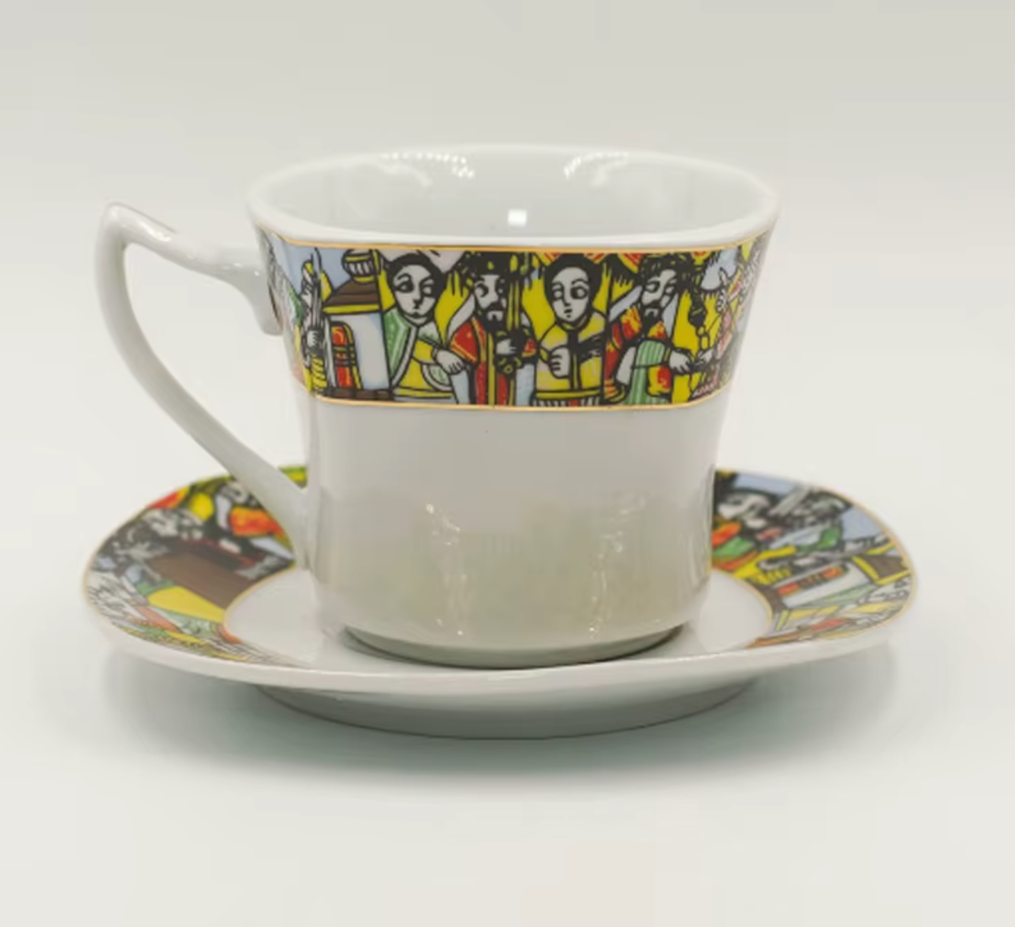 12 pcs Saba Decor Tea Cups & Saucers W/Handle