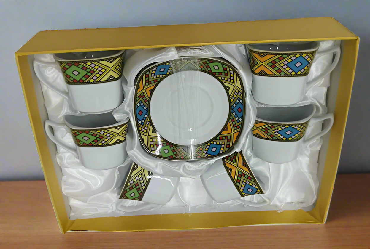 12 pcs Tlet Decor Tea Cups & Saucers W/Handle