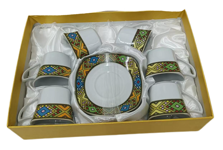 12 pcs Tlet Decor Tea Cups & Saucers W/Handle