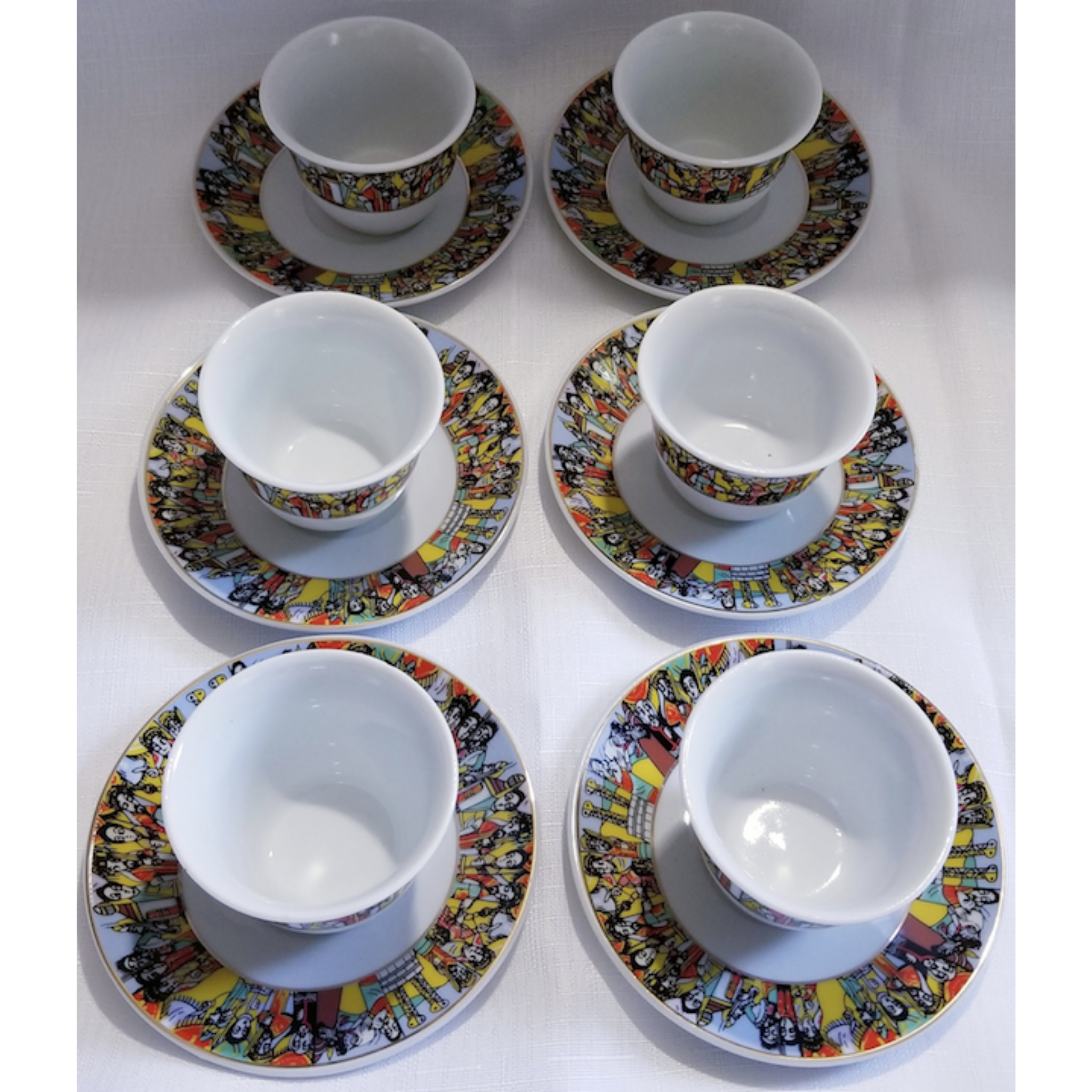 12 pcs Queen Saba Coffee Cups & Saucers ንግስተ ሳባ