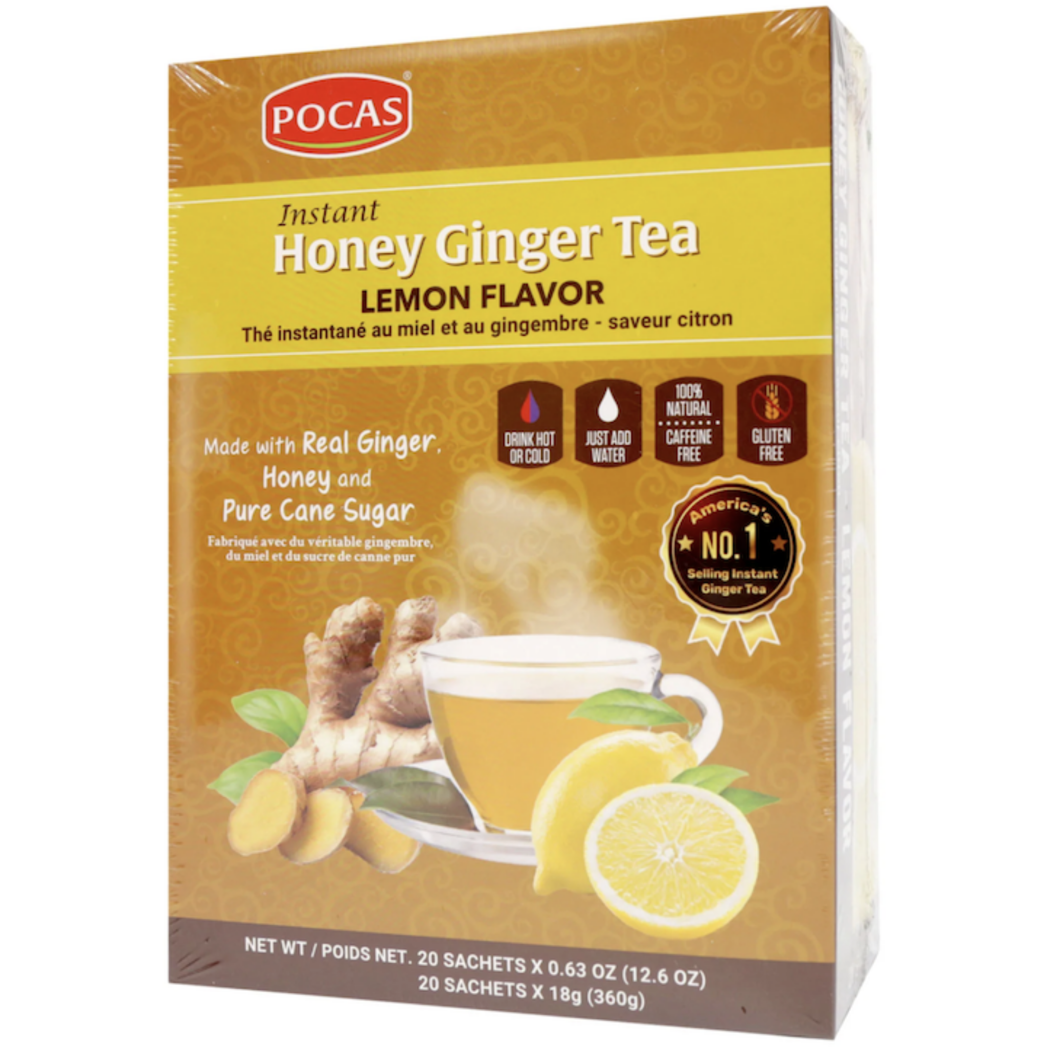 Instant Honey Ginger Tea Lemon Flavor