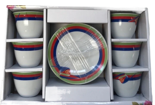 Eritrean Flag Decor Coffee Cups & Saucers 12pcs