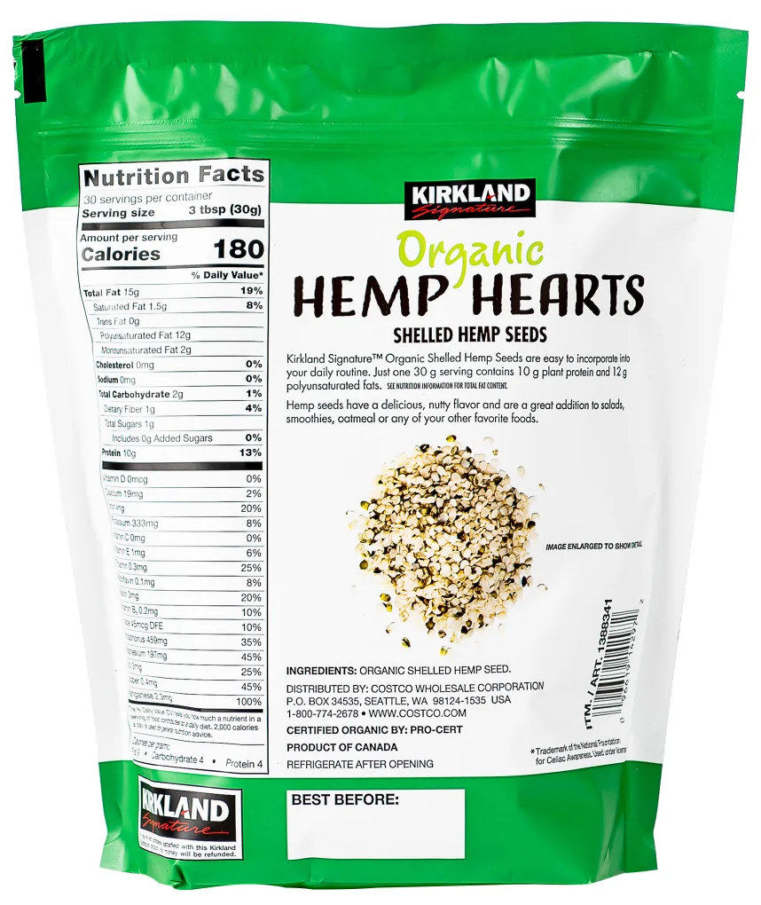 Organic Shelled Hemp Seeds, 2lbs