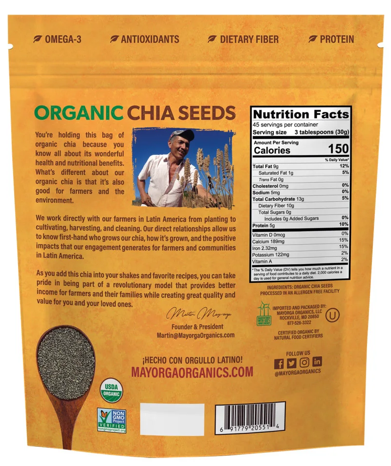 Mayorga Organic Chia Seeds 3lb