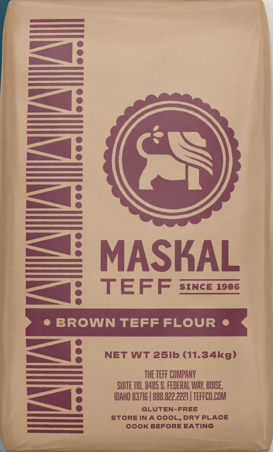 Maskal Brown Teff Flour መስቀል ቀይ ጤፍ ዱቄት 25lb