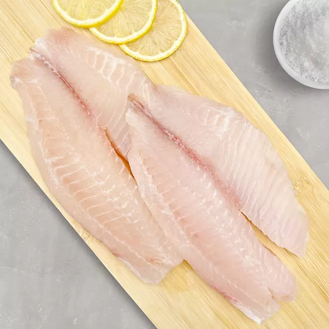 Skinless & Boneless Tilapia Fillet Portions, Frozen, 3lbs