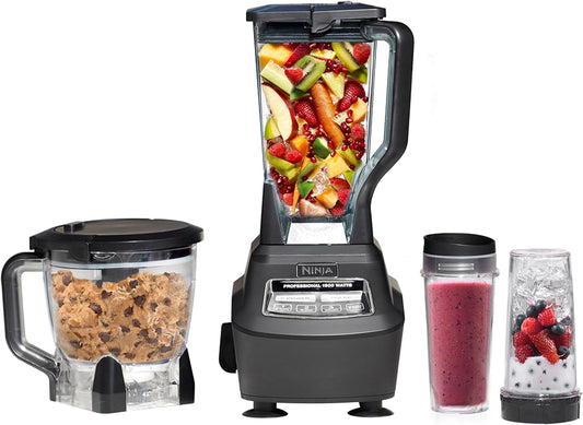 Ninja BL770 Mega Kitchen System, 1500W, 4 Functions for Smoothies, Processing, Dough, Drinks & More