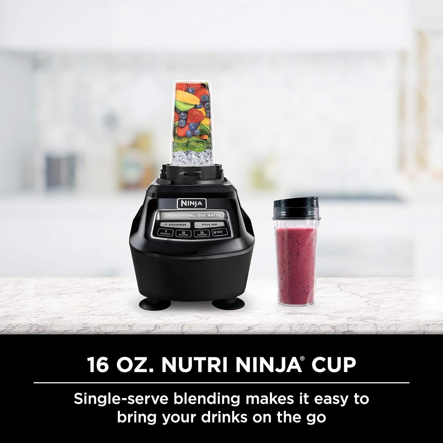 Ninja BL770 Mega Kitchen System, 1500W, 4 Functions for Smoothies, Processing, Dough, Drinks & More