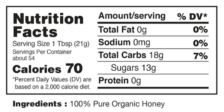 Honey organic raw & unfiltered 1.134g