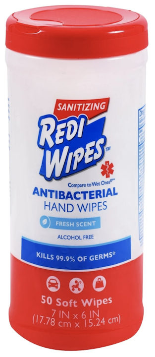 Redi Hand Sanitizing Antibacterial 50CT Canister Wipes