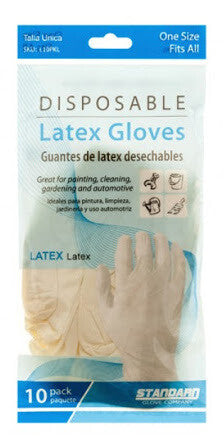 Disposable Latex Gloves 10pack One Size Fits All