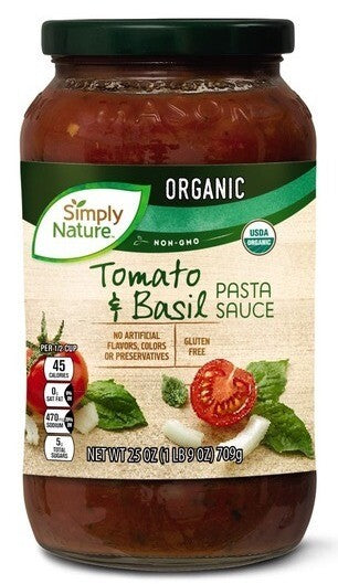 Simply Nature Tomato Basil Pasta Sauce709g