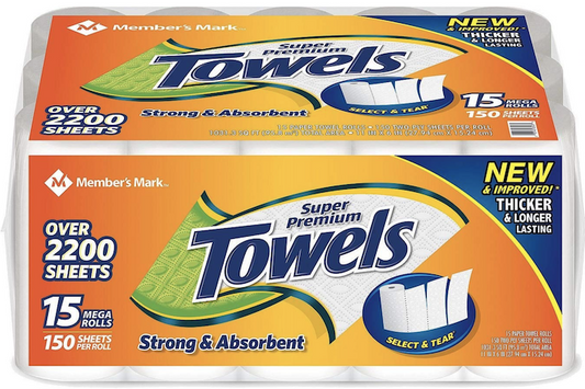 Member's Mark Paper Towels 150 sheets/roll