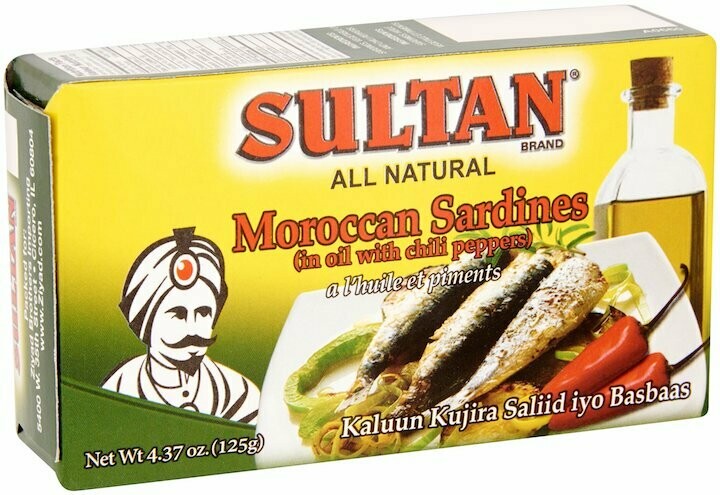 Sultan All Natural Moroccan Sardines in oil with Chili peppers 4.37oz