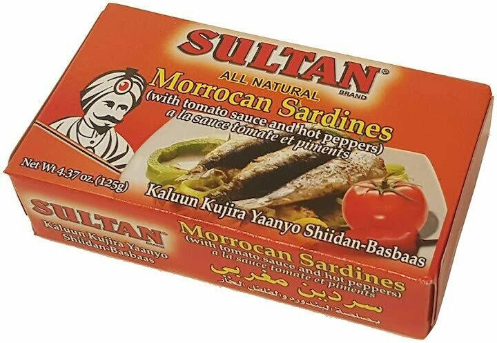 Sultan All Natural Moroccan Sardines  with tomato sauce hot peppers
