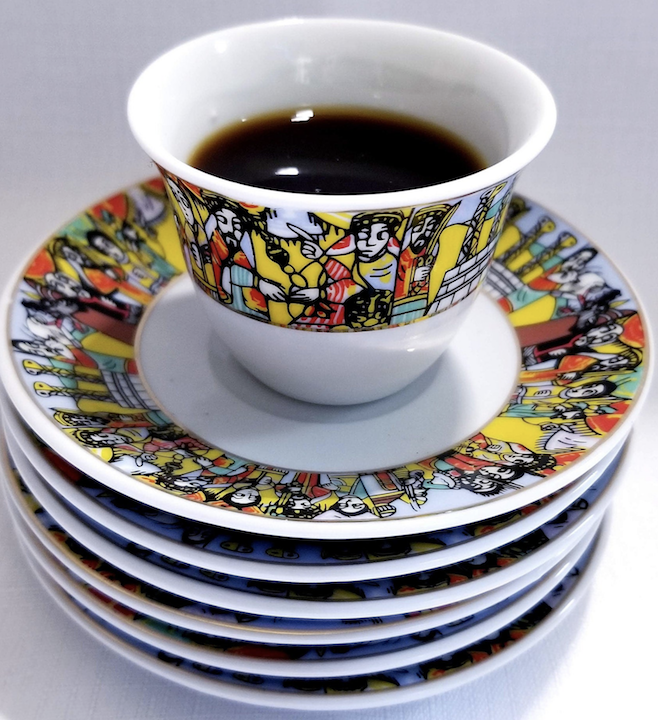 12 pcs queen saba coffee cups & saucers ንግስተ ሳባ