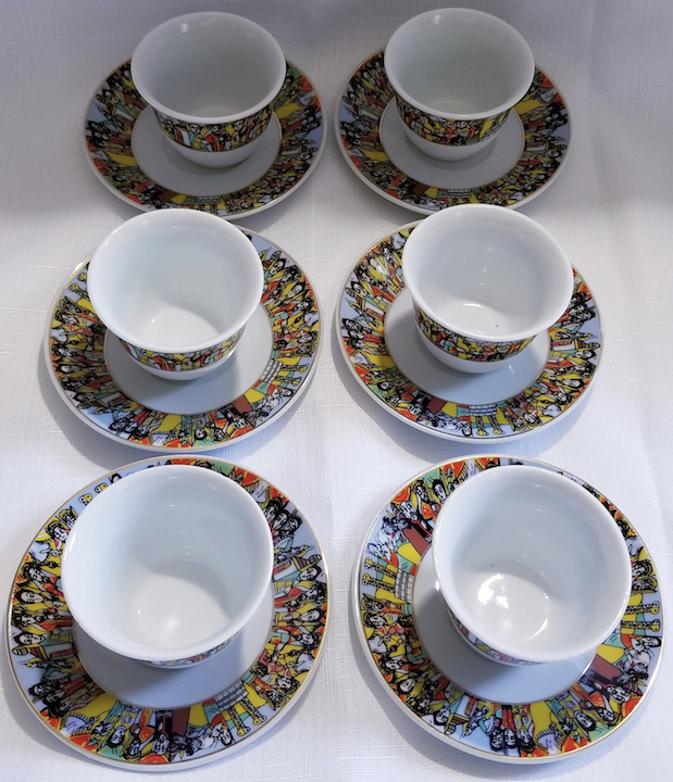 12 pcs queen saba coffee cups & saucers ንግስተ ሳባ