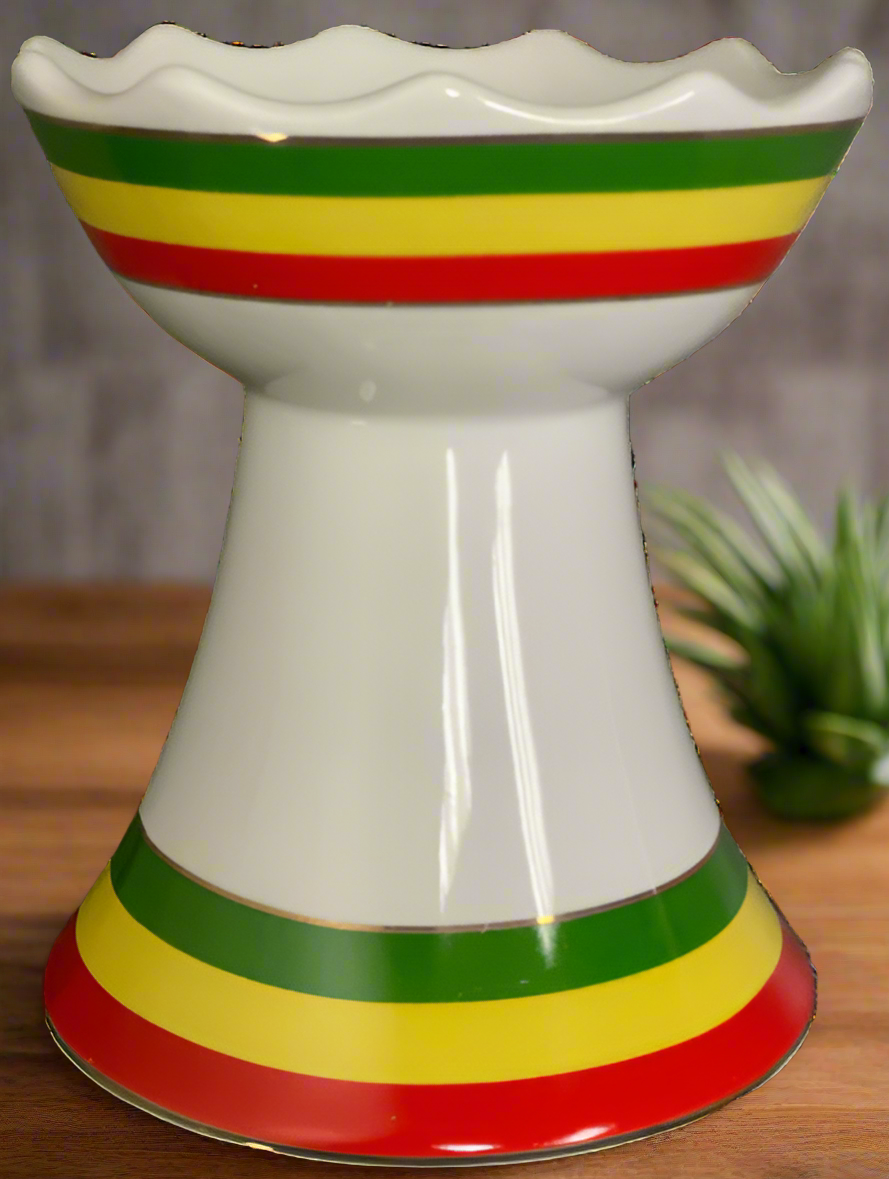 Ceramic Etan Machesha Gum incense burner Ethiopian Flag