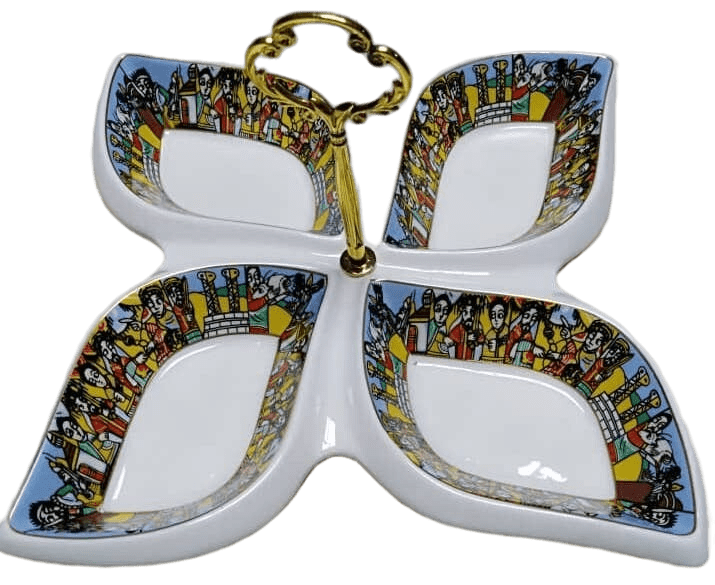 4 Compartment Saba Decor Snack Tray