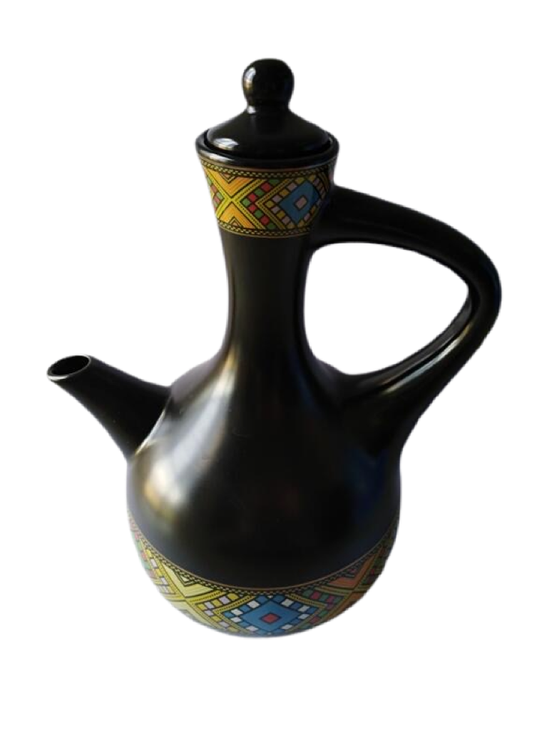 Ceramic Jebena Black with Tlet Decor