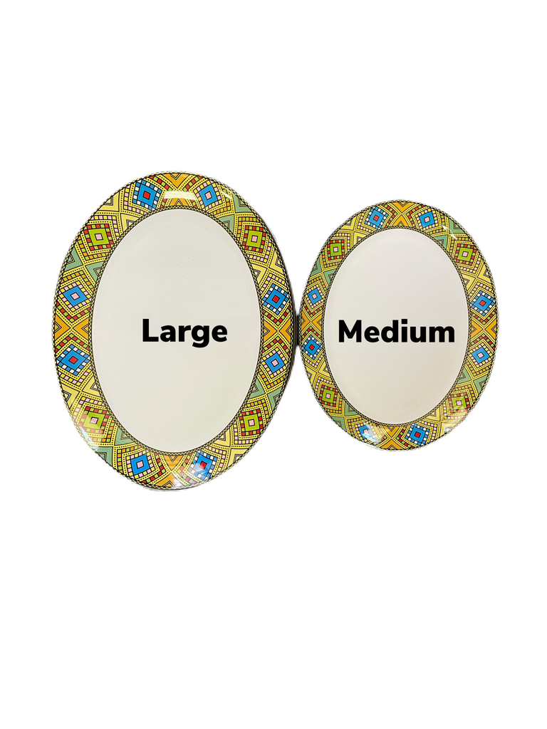 Oval Mica Plate Tlet Decor 16"